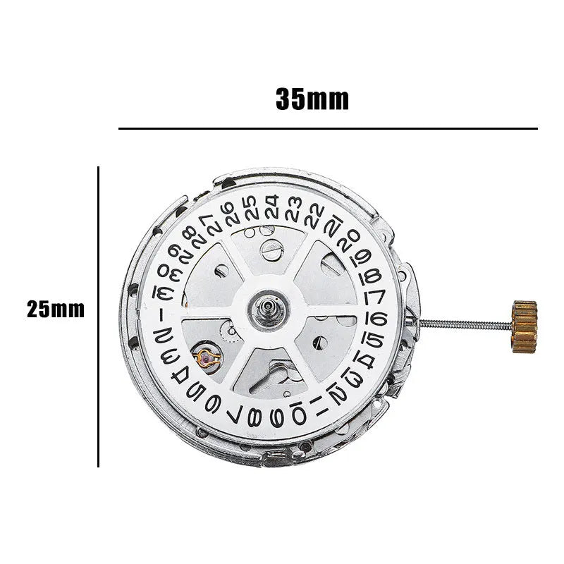 8215 automatic watch movement replacement with stainless steel construction and 25mm diameter