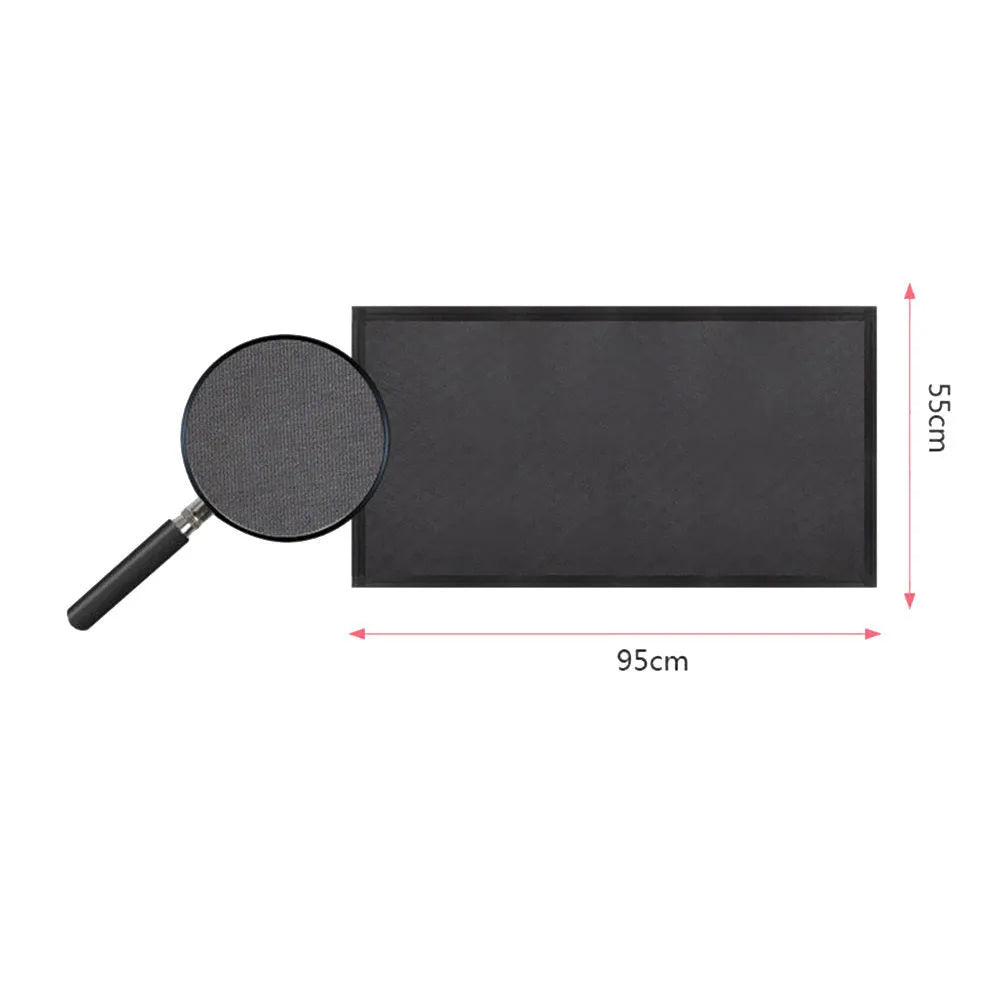 Black car sunroof sunshade, 95cm by 55cm, with silver coating and magnetic hardware for vehicle skylight.