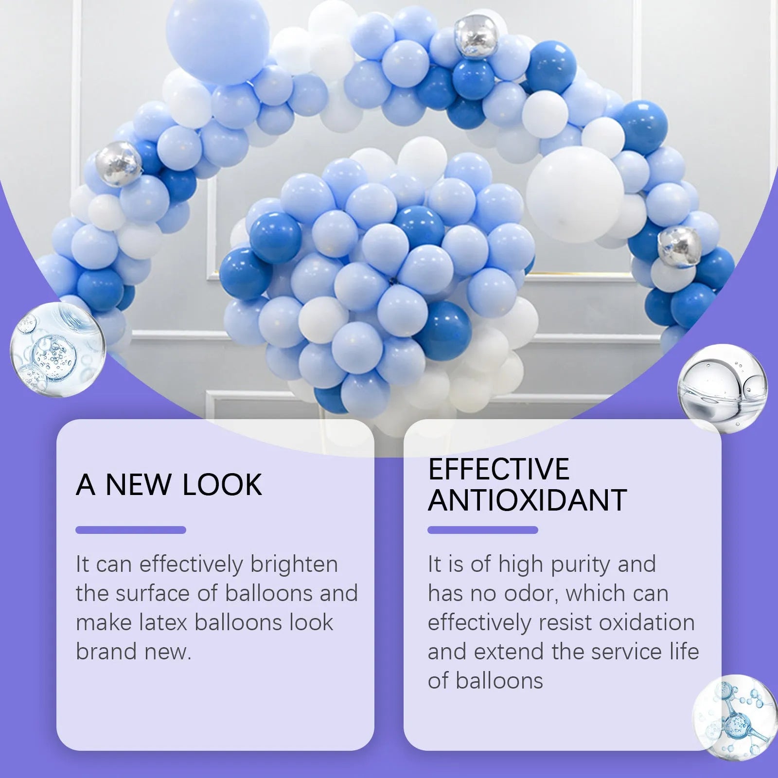 100ml balloon surface texture spray bottle for glossy metallic and pearlescent finishes on balloons.