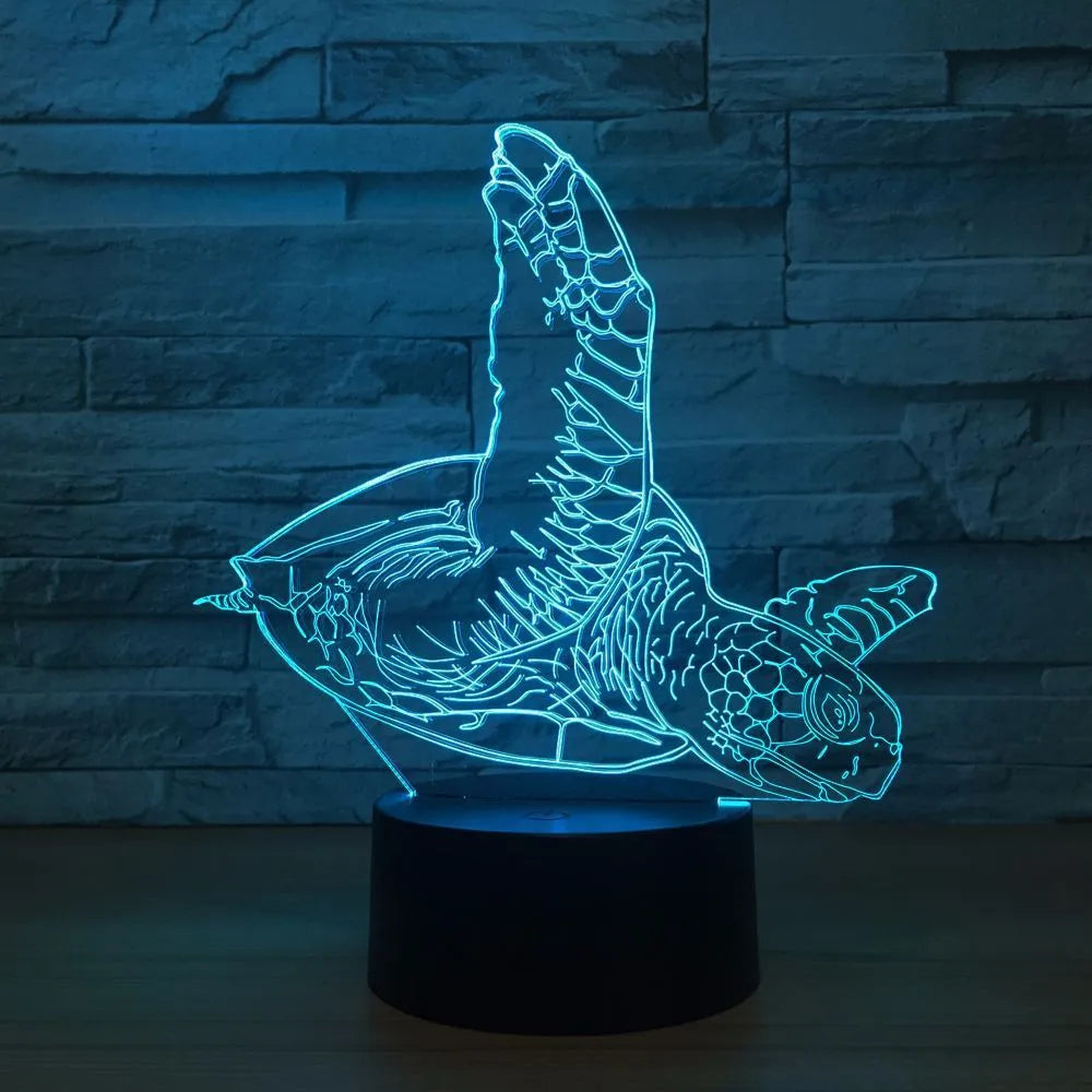 LED colourful touch and remote control desk lamp with 3D animal night light, ABS base, and USB cable