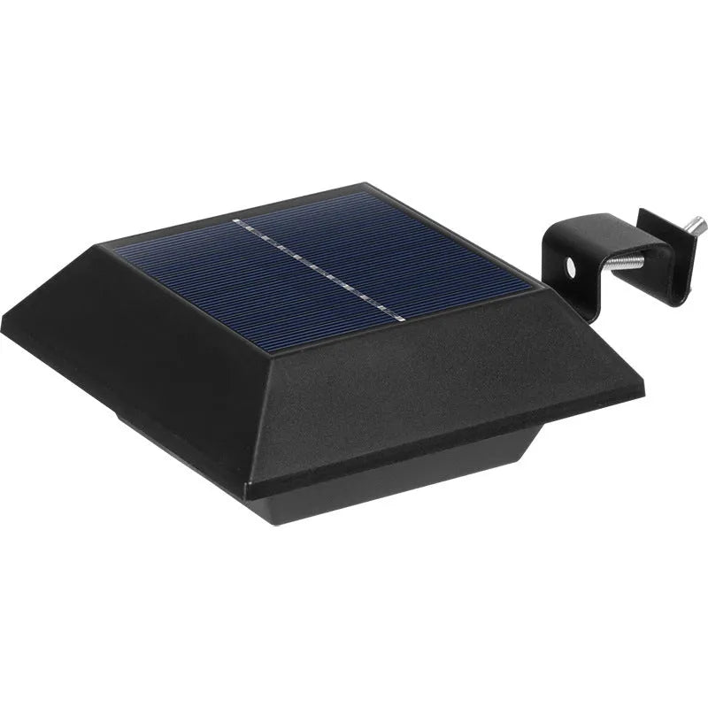 12LED solar panel garden light outdoor IPX4 rated, black shell with warm light, 120x50mm
