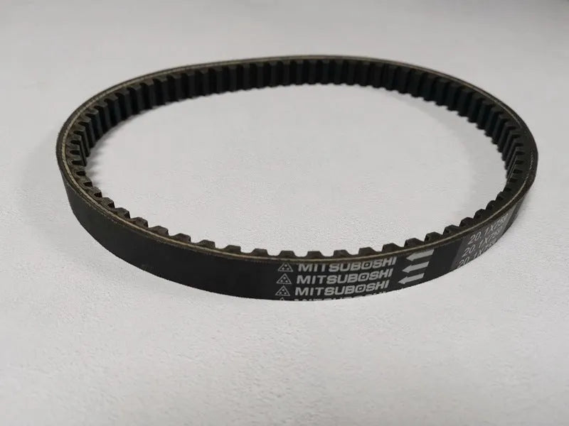 Black replacement drive belt for Guangyang Jili GP110 and Fengli VP110 pedal motorcycle models
