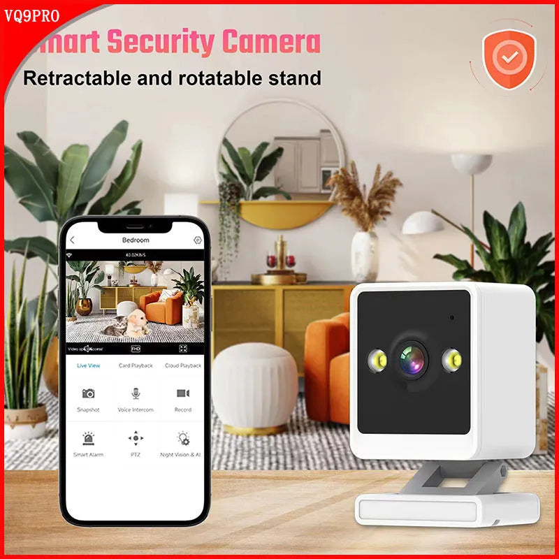 Wireless WiFi surveillance camera, 13.5x10.5x10cm, 720p night vision, for indoor and outdoor home office use