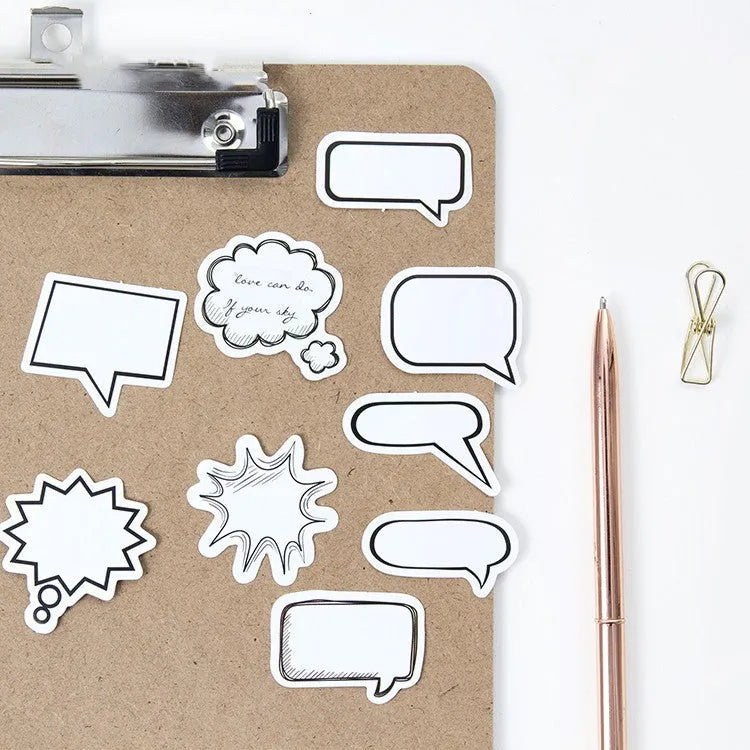 Momo original boxed stickers black and white bubbles design, 45 pieces.