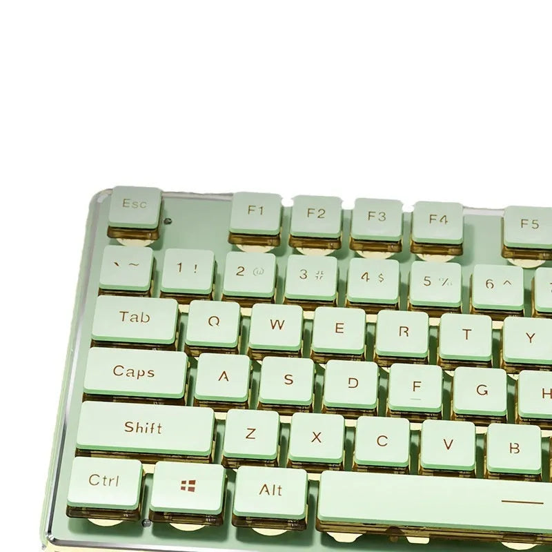Prewalker V3 wireless keyboard and mouse set in Retro Green colour on a desk