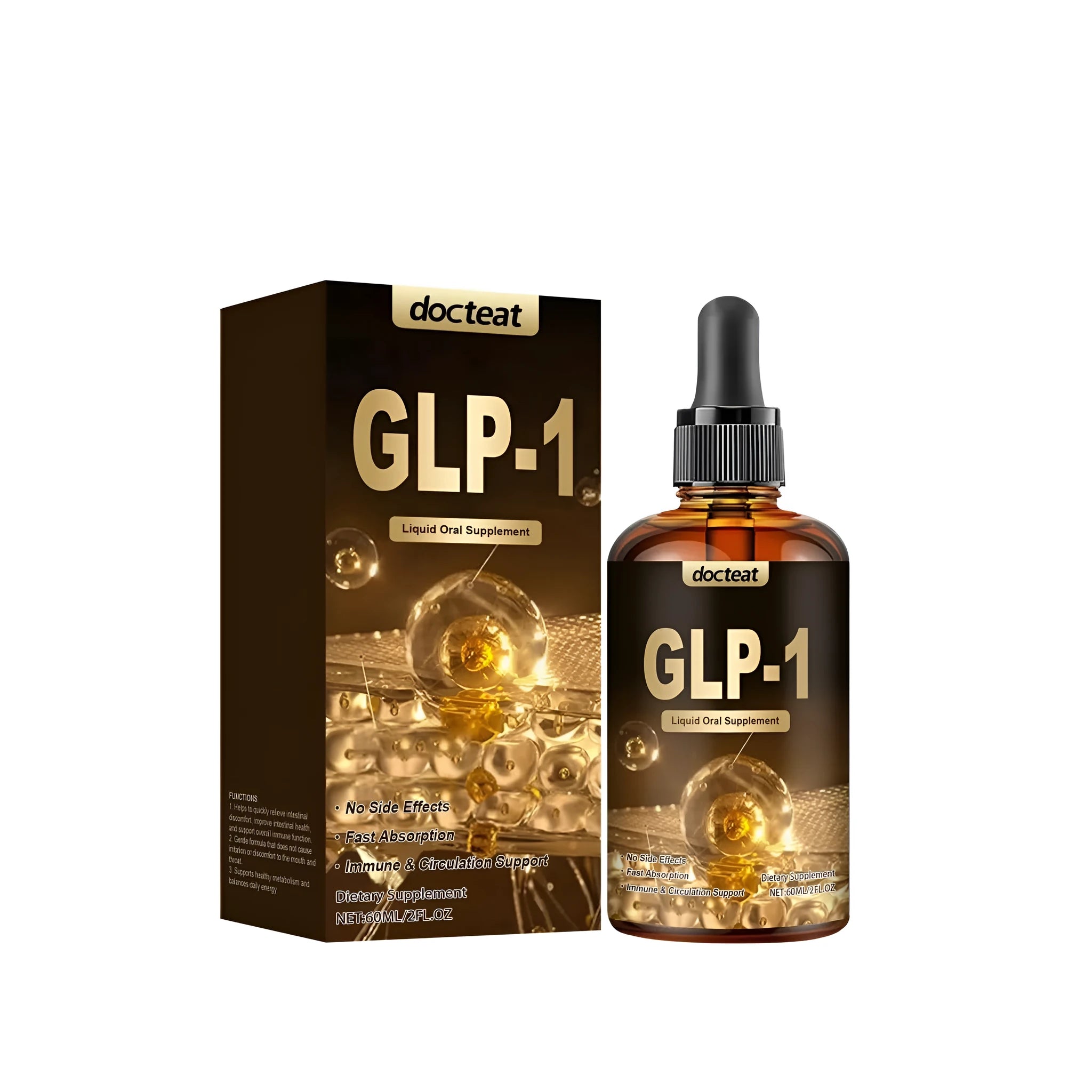 60ml intestinal health support droplets bottle with dropper for gut flora balance