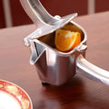 Silver aluminium alloy heavy duty lemon squeezer with large bowl and 24 cm lever