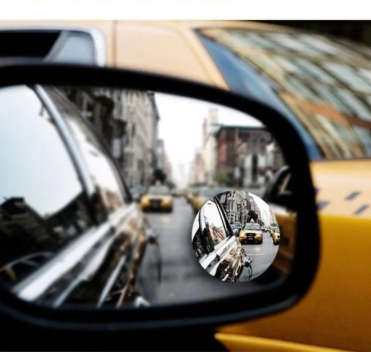 Car borderless small round convex mirror with 360 degree rotation for reversing blind spot safety