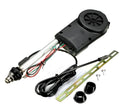 Automatic car radio antenna power booster kit with black base and extended stainless steel mast