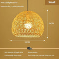 Rattan straw hat chandelier pendant light in 25cm diameter natural colour