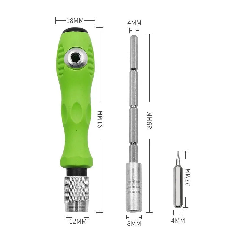 32-in-1 screwdriver set with bits for mobile phone and digital device repair