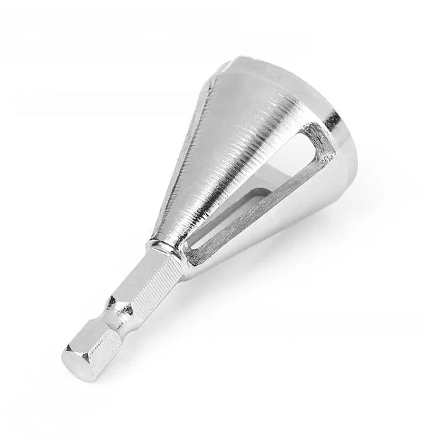 High-speed steel hexagonal three-groove deburring tool for drill bits in black finish