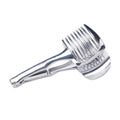 Silver-coloured plastic foldable lemon slicer kitchen gadget for cutting fruits and cakes