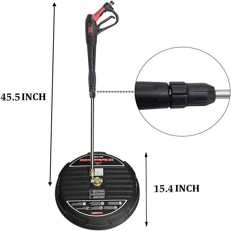 15 inch black surface cleaner with copper scrubbing disc for 3600psi pressure washer