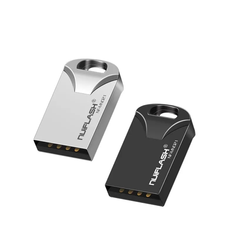 Mini USB 2.0 flash drive in black and silvery finishes, capacities 4GB to 128GB
