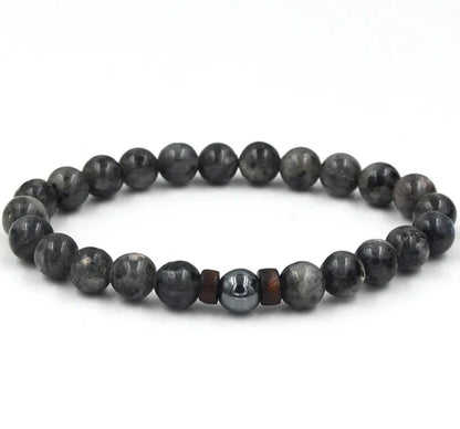 Premium men's black volcanic stone bracelet with unique, durable design and adjustable fit