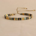Geometric glass beaded bracelet with pull beads in five colour options