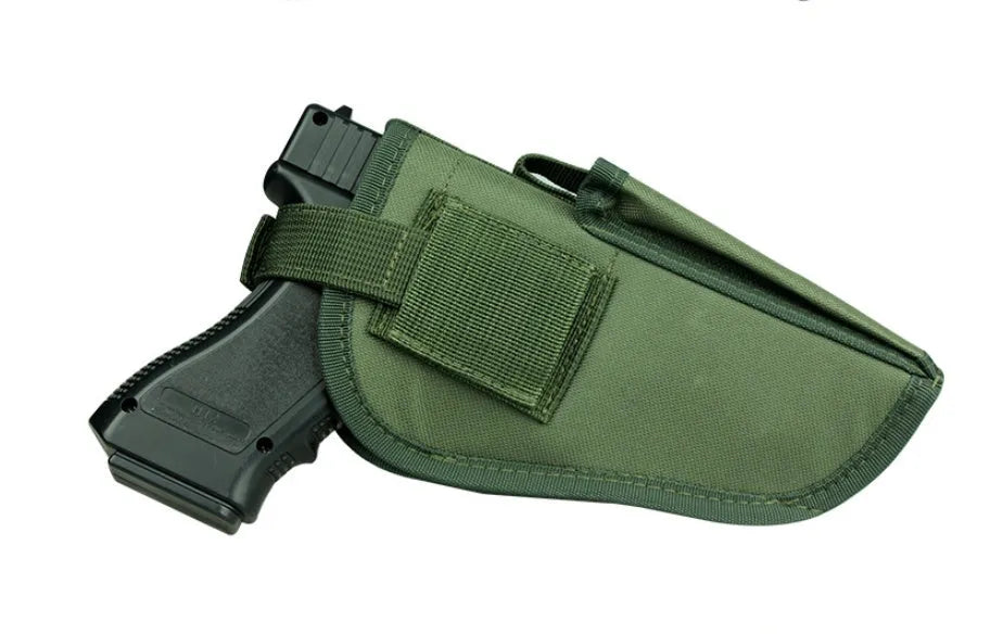 Green nylon universal tactical holster for airsoft and paintball, 10.5cm x 19cm