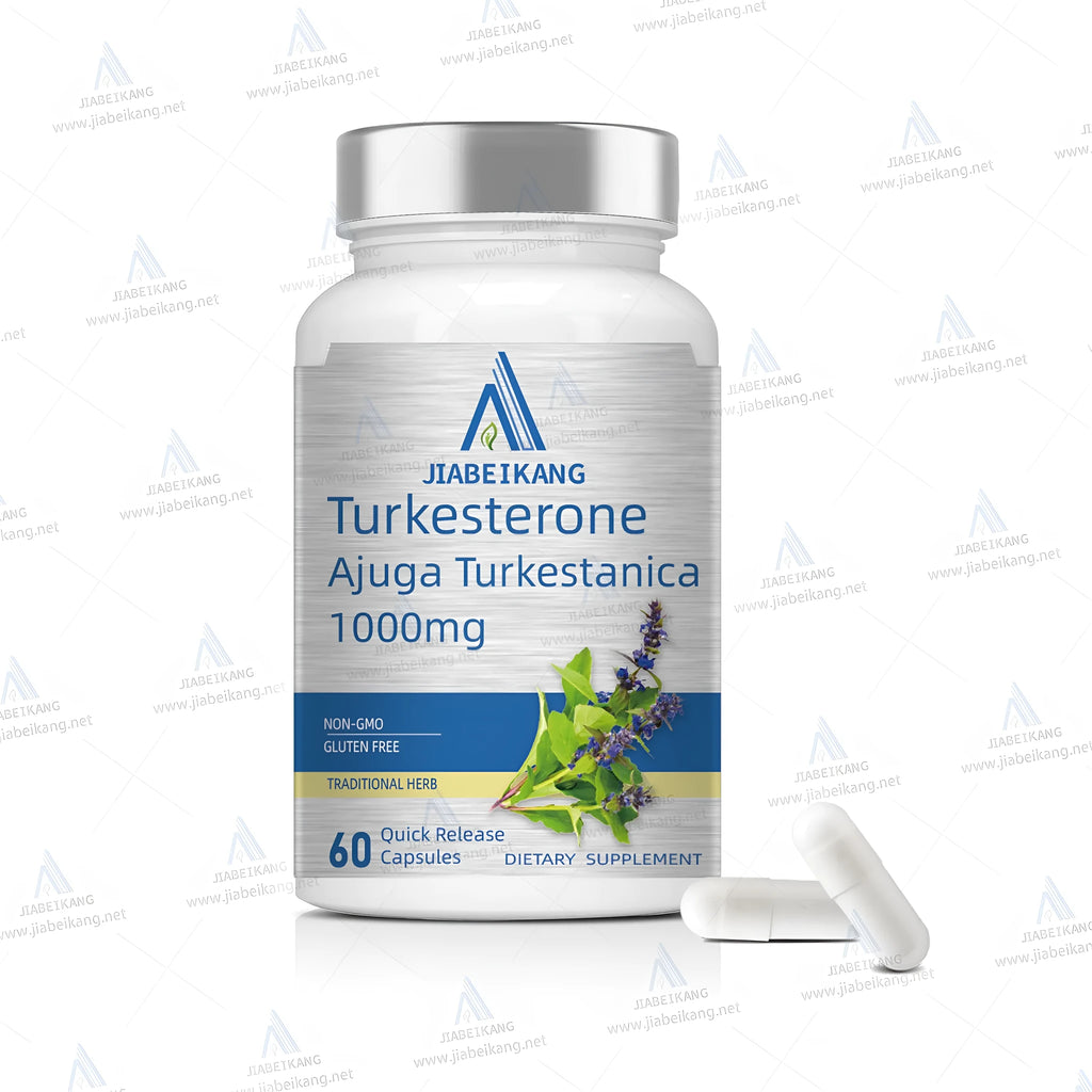 Jiabeikang Turkesterone Capsules bottle with 60 capsules, Ajuga Turkestanica herbal supplement for male enhancement