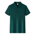 Men's ice silk short sleeve lapel business shirt in multiple colours with slit styling detail