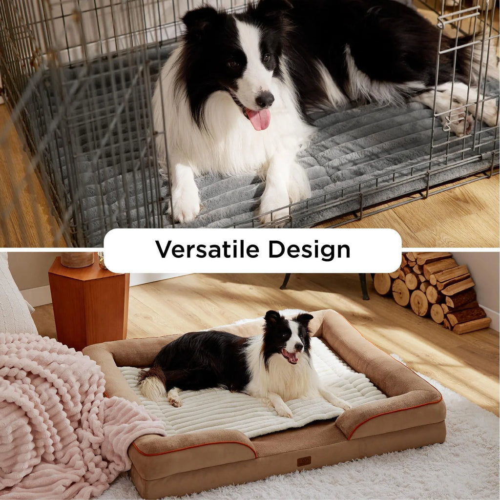 Self warming pet mat in corduroy fleece with non-slip bottom in Brown colour