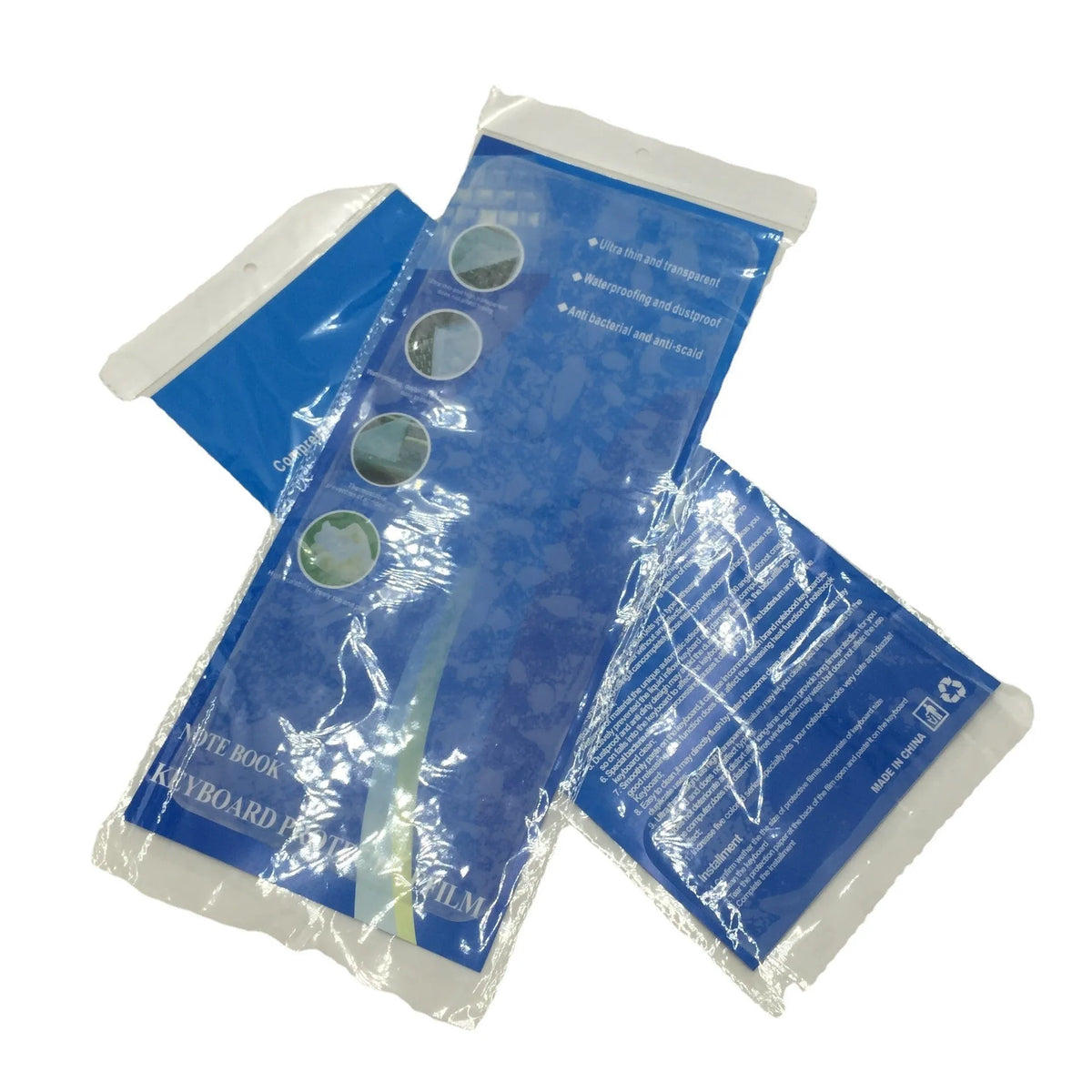 Transparent silicone keyboard dust film for 15 inch laptop showing close fit over keys