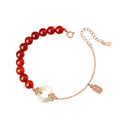 Sterling silver 925 bracelet with peace buckle, Xiangyun and Fu character national style designs