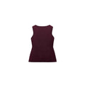 Dark red slim-fit viscose sweater vest with a 3D pattern on a hanger.