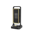 Black HQ-500A PTC ceramic desktop air heater with control knob on front.
