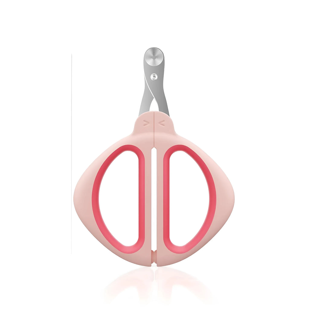 Cat nail clipper with positioning hole and non-slip handle in blue colour