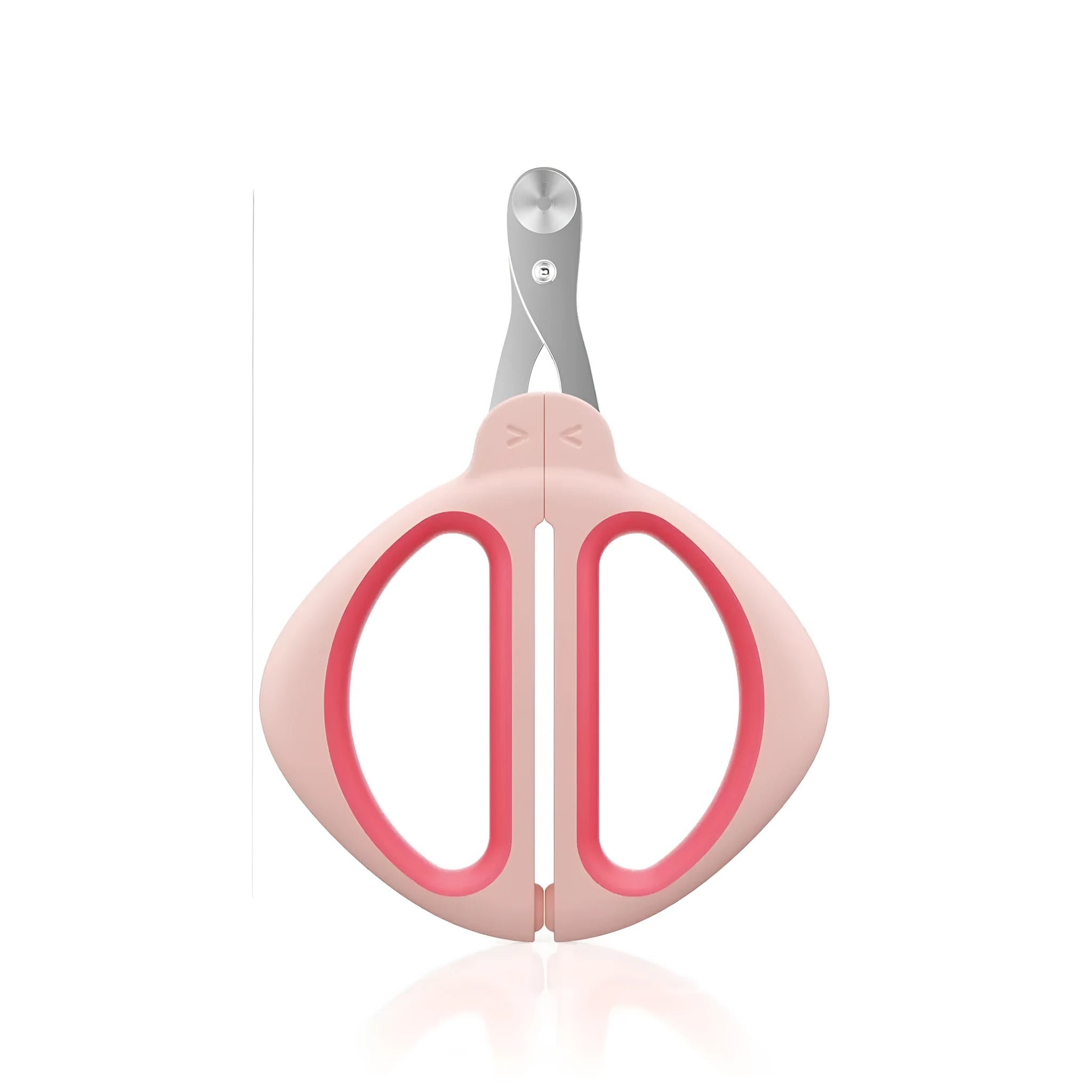 Cat nail clipper with positioning hole and non-slip handle in blue colour
