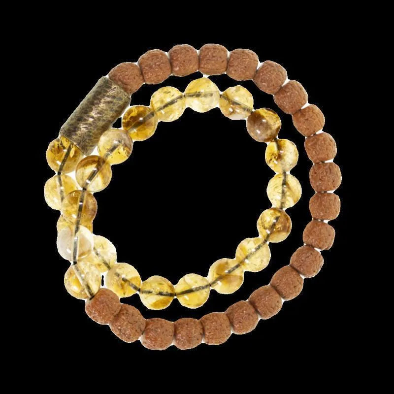 Retro double circle LCD bracelet in citrine colour for boys and girls sizes 15 to 18