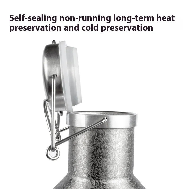 Large capacity stainless steel thermal pot with optional double-layer insulation for outdoor hydration