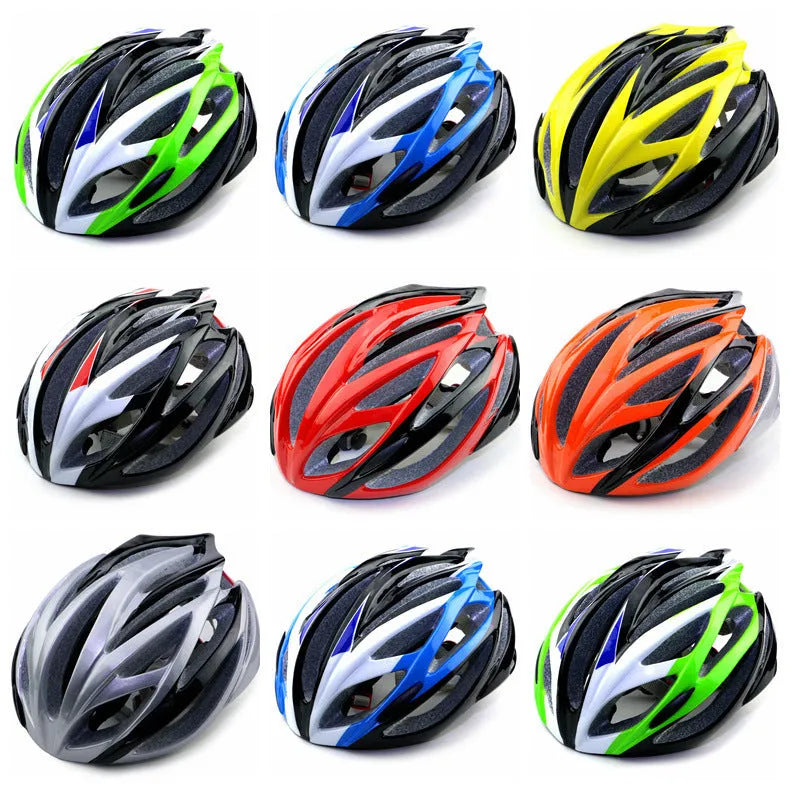 Bicycle integrated helmet in black white red with PC EPS construction and velvet lining on display