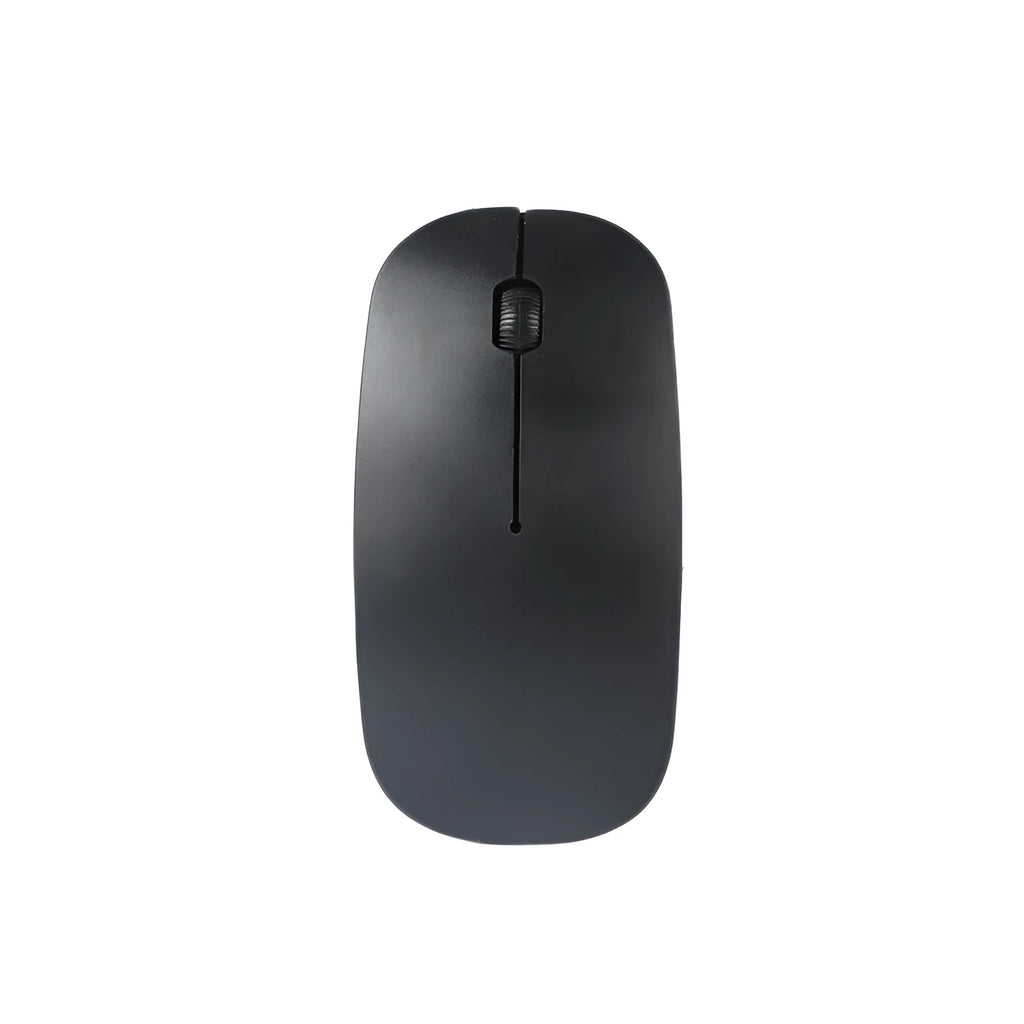 Wireless computer mouse with USB receiver available in seven colour choices on desk