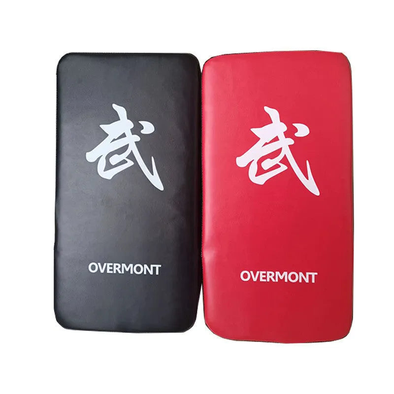 Red martial arts boxing kick target pad with hand-sewn seams for training