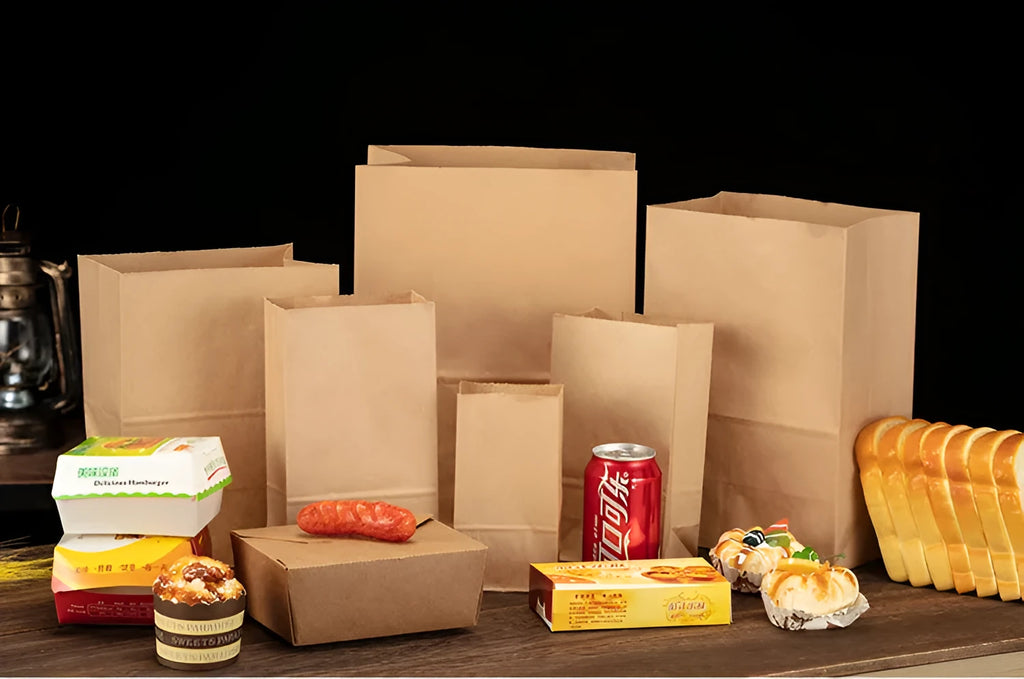 Yellow kraft paper tin foil bag with aluminum foil interior for snack food packaging