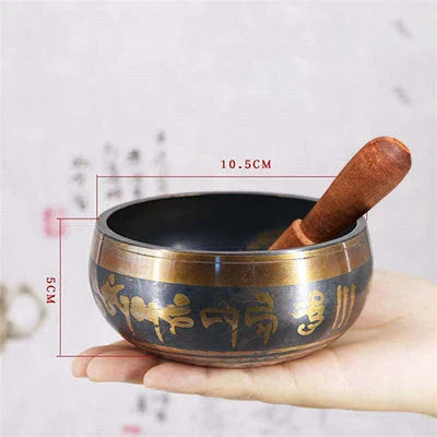 Handcrafted Tibetan singing bowl with a rich, harmonious tone for meditation, relaxation, and wellness