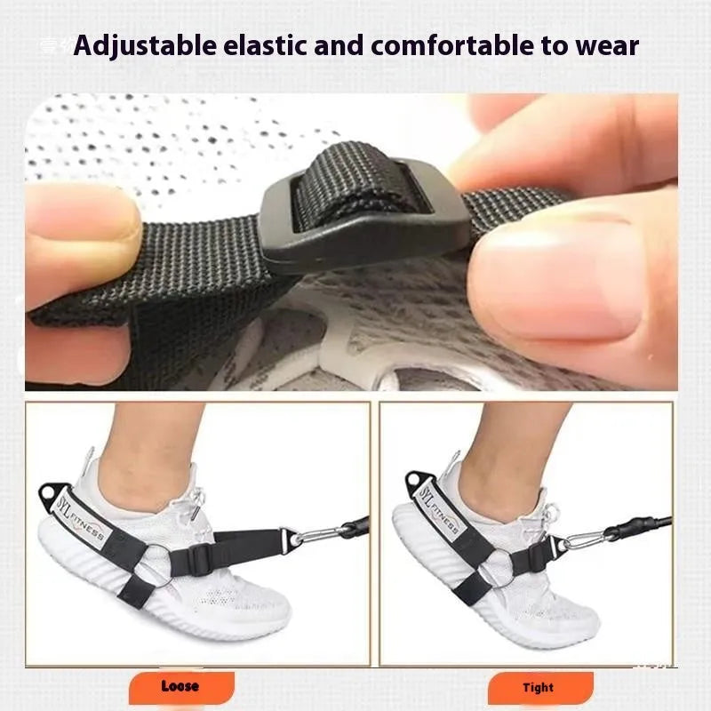 Gantry frame ankle buckle leg strength strap tension booties for suspension training accessories