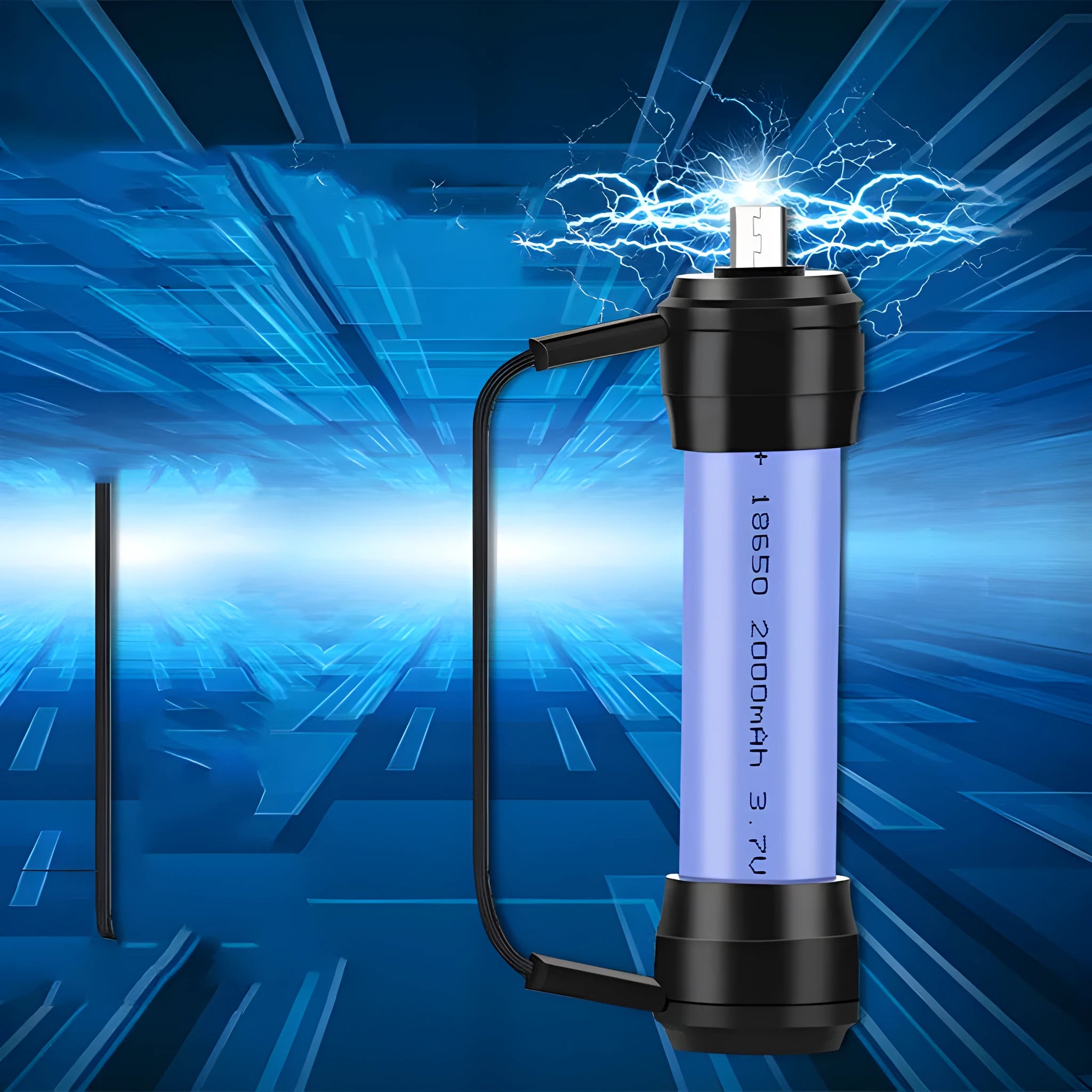 Miniature keychain emergency phone charger with 18650 lithium battery