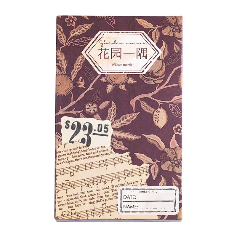 Retro artistic decorative paper set 60 sheets special cambric paper 8x13cm plastic seal
