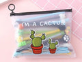 20 black 0.5mm gel pens in Marvel cartoon cactus character plastic case measuring 21 by 17cm