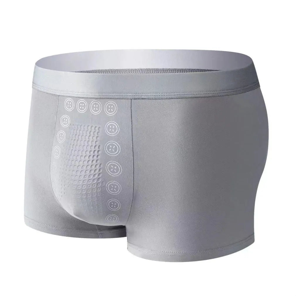 Men's massage particle underwear in mid-waist design with solid colour options