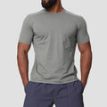 Men sun-proof 7A antibacterial cool quick-drying top in Vigor Black, front view