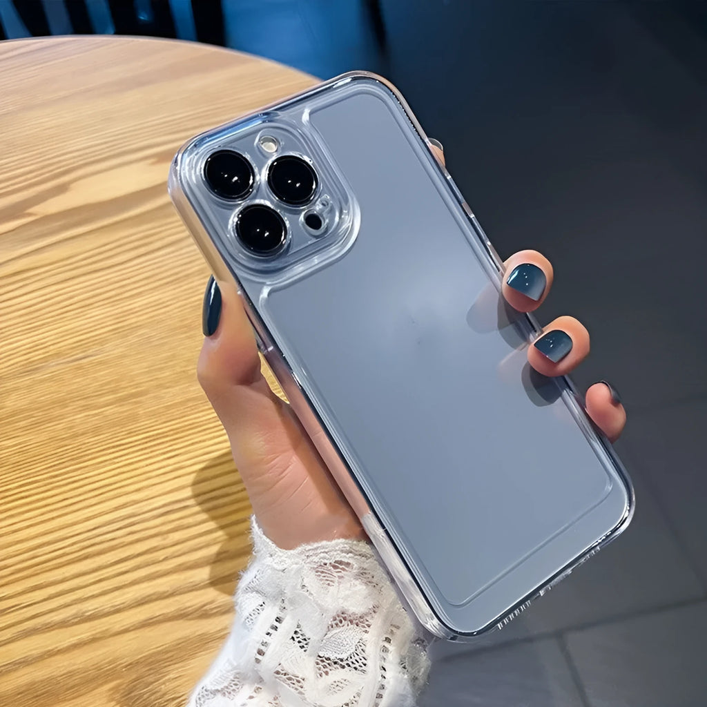 Transparent shockproof TPU phone case for Apple iPhone, back cover, solid Space Shell colour