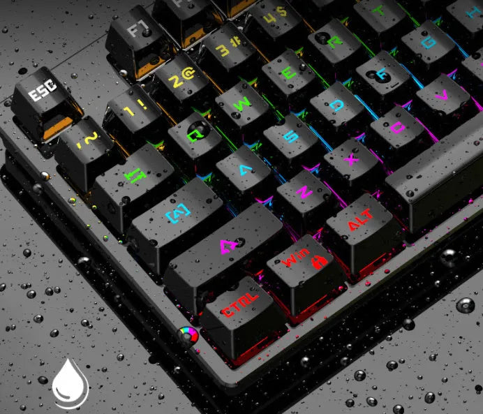 Punk colour matching wired mechanical keyboard in gradient BlackBerry, ABS body, 350 x 130 x 35mm, 1.5m cable