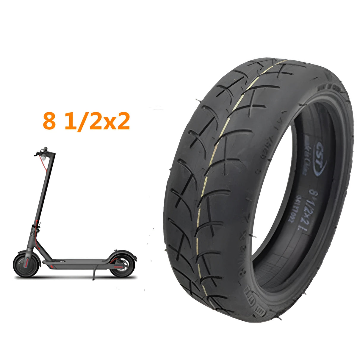 CST C-9287-1 electric scooter tyre, 2P.R, 75kg load, 340kPa cold pressure, non-slip tread