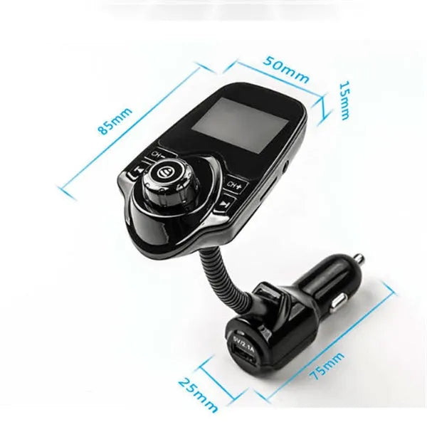 Black Bluetooth player with FM radio and microphone on a table