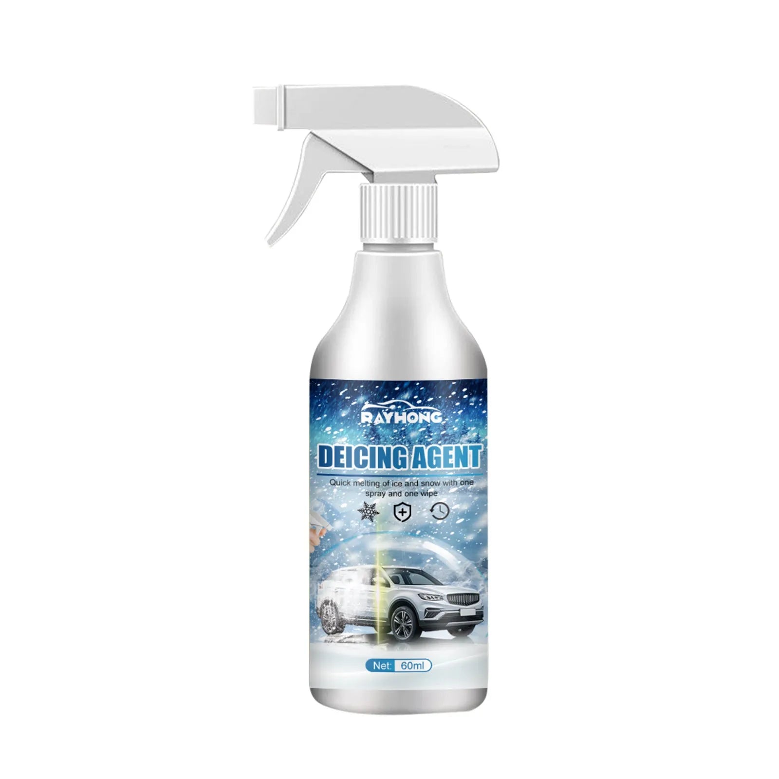 60ml car windscreen de-icer spray can for winter ice removal measuring 9.3 by 13.8 centimetres