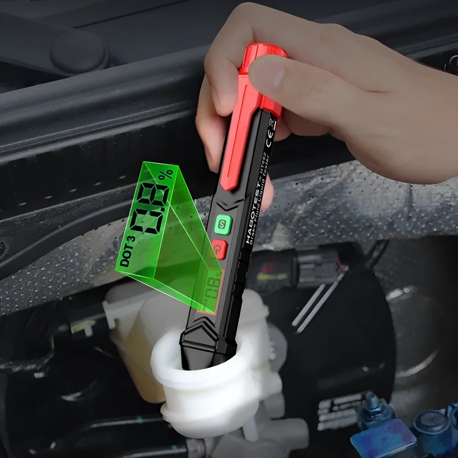 Digital brake fluid tester with display screen for automotive brake oil testing